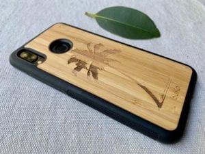 Wooden Huawei P20 Lite / Nova 3e Case with Palm Tree Engraving