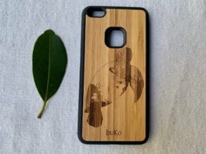 Wooden Huawei P10 Lite Case with Turtle Engraving