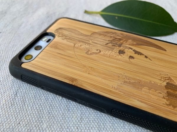 Wooden Huawei P10 Case with Turtle Engraving
