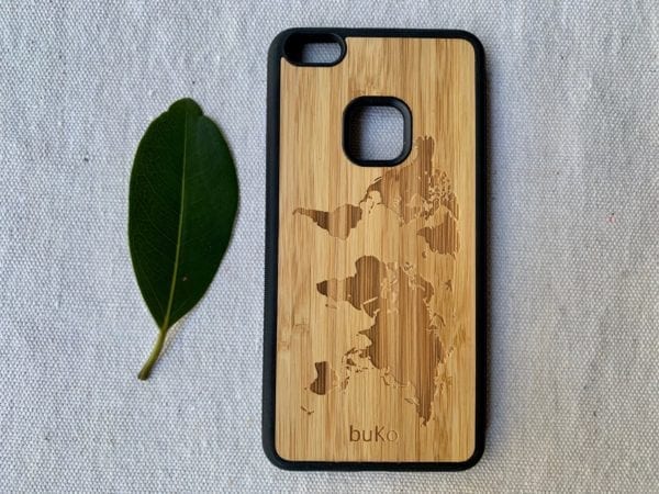 Wooden Huawei P10 Lite Case with World Map Engraving