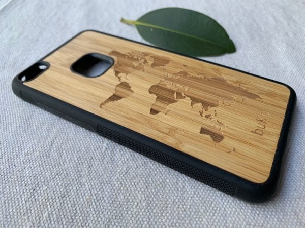 Wooden Huawei P10 Lite Case with World Map Engraving