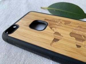 Wooden Huawei P10 Lite Case with World Map Engraving