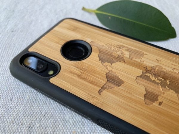Wooden Huawei P20 Lite Case / Nova 3e with World Map Engraving