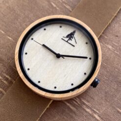 Alternative view of Bamboo & Maple Wood Watch with Leather Band - 38mm