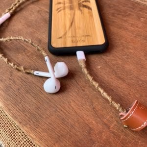 Hemp Braided Earphones with Lightning Connection on iPhone XS