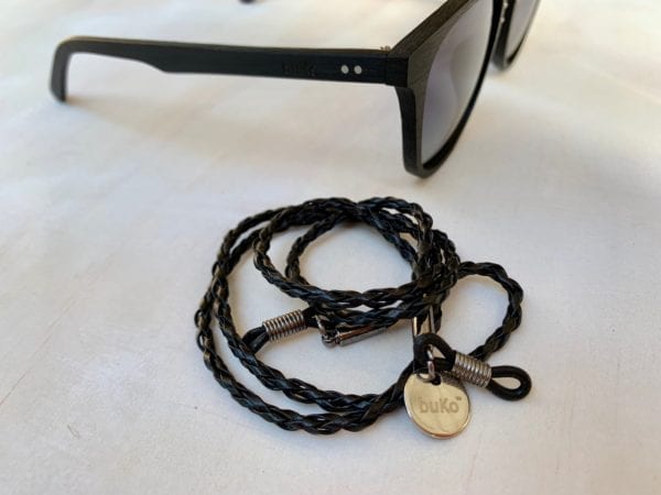 Black Leather Sunglasses Saver Straps
