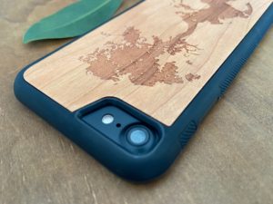 Wooden iPhone 8 and iPhone 8 PLUS Case with Down To Earth Engraving IV