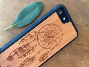 Wooden iPhone 8 and iPhone 8 PLUS Case with Dreamcatcher Engraving III