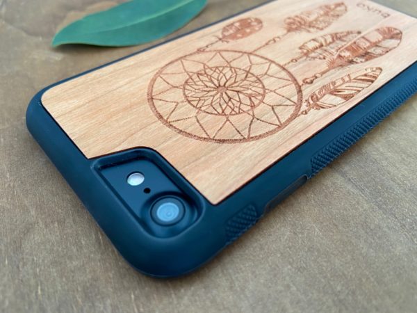 Wooden iPhone 8 and iPhone 8 PLUS Case with Dreamcatcher Engraving IV