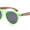 Kids fluro green wooden sunglasses