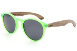 Kids fluro green wooden sunglasses