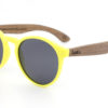 Fluro Yellow Kids Wooden Polarised Sunglasses
