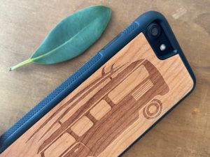 Wooden iPhone 7 and iPhone 7 PLUS Case with Kombi Van Engraving III