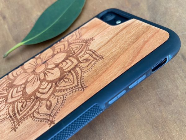 Wooden iPhone 8 and iPhone 8 PLUS Case with Mandala Engraving II