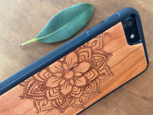 Wooden iPhone 8 and iPhone 8 PLUS Case with Mandala Engraving III