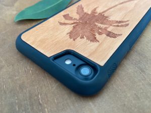 Wooden iPhone 8 and iPhone 8 PLUS Case with Palm Tree Engraving V
