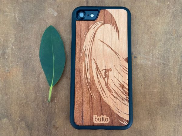 Wooden iPhone 7 and iPhone 7 PLUS Case with Surfing Engraving