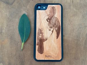 Wooden iPhone 7 and iPhone 7 PLUS Case with Turtle Engraving