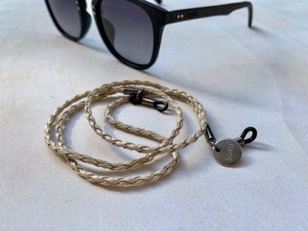 White Leather Sunglasses Saver Straps