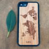 Wooden iPhone 8 and iPhone 8 PLUS Case with World Map Engraving I
