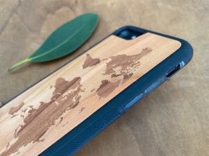 Wooden iPhone 7 and iPhone 7 PLUS Case with World Map Engraving II