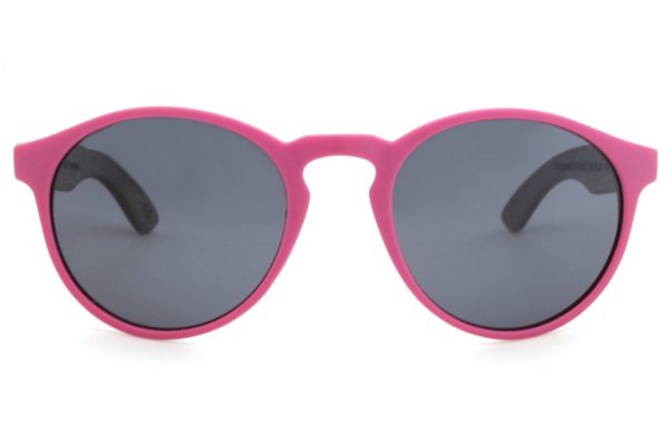 Kids pink wooden sunglasses front