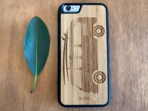 Wooden iPhone 6 and 6 Plus Case with Kombi Van Engraving