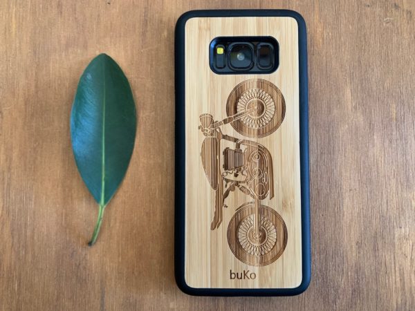 Wooden Samsung Galaxy S8 and S8 Plus Cases/Covers with Motorbike Engraving