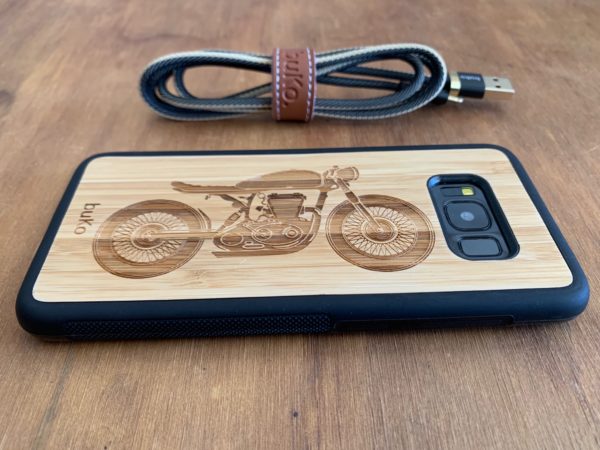 Wooden Samsung Galaxy S8 and S8 Plus Cases/Covers with Motorbike Engraving