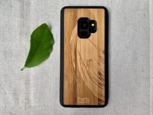 Wooden Galaxy S9/S9 Plus Case with Surfer Engraving