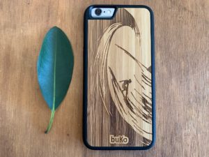 Wooden iPhone 6 and 6 Plus Case with Surfer Engraving