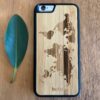 Wooden iPhone 6 and 6 Plus Case with World Map Engraving
