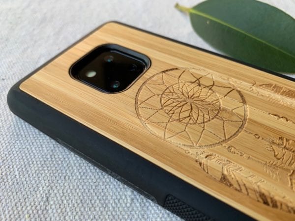 Wooden Huawei Mate 20 Pro Case with Dreamcatcher Engraving