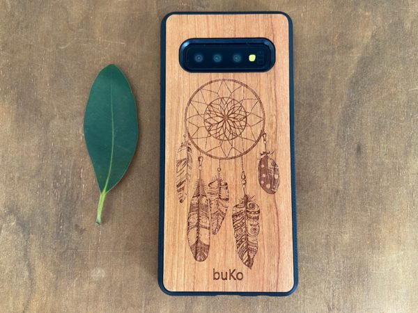 Wooden Galaxy S10/S10 Plus Case with Dreamcatcher Engraving