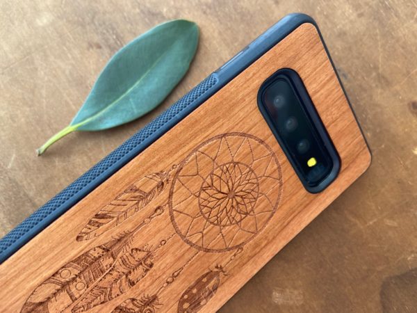 Wooden Galaxy S10/S10 Plus Case with Dreamcatcher Engraving IV