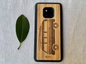 Wooden Huawei Mate 20 Pro Case with Kombi Van Engraving