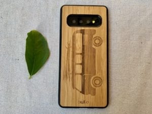 Wooden Galaxy S10/S10 Plus Case with Kombi Van Engraving