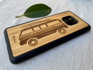 Wooden Huawei Mate 20 Pro Case with Kombi Van Engraving