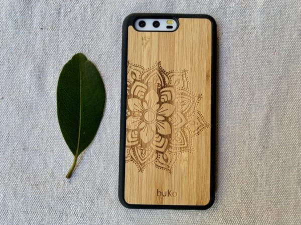 Wooden Huawei P10 Case with Mandala Engraving