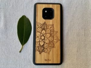 Wooden Huawei Mate 20 Pro Case with Mandala Engraving