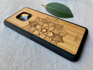 Wooden Huawei Mate 20 Pro Case with Mandala Engraving