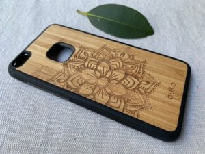 Wooden Huawei P10 Lite Case with Mandala Engraving