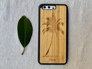 Wooden Huawei P10 Case with Palm Tree Engraving