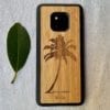 Wooden Huawei Mate 20 Pro Case with Palm Tree Engraving