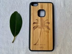 Wooden Huawei P10 Lite Case with Palm Tree Engraving