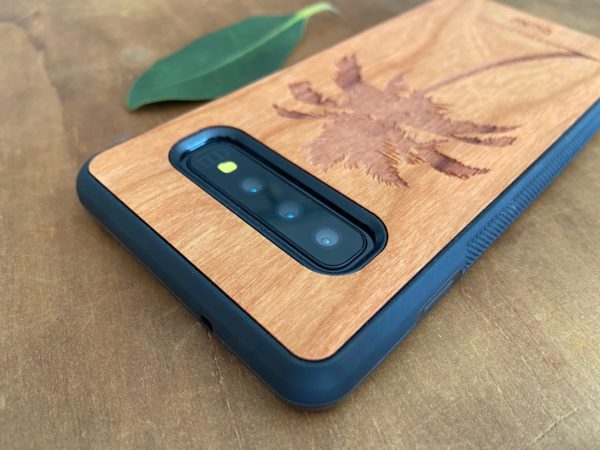 Wooden Galaxy S10/S10 Plus Case with Palm Tree Engraving III