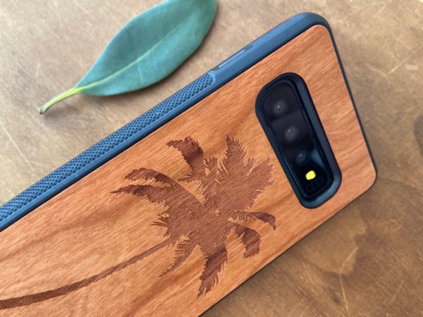 Wooden Galaxy S10/S10 Plus Case with Palm Tree Engraving V