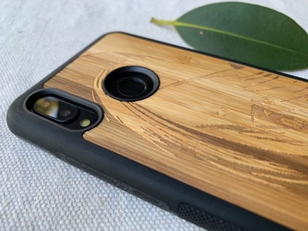 Wooden Huawei P20 Lite / Nova 3e Case with Surfer Engraving