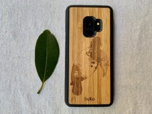 Wooden Galaxy S9/S9 Plus Case with Turtle Engraving