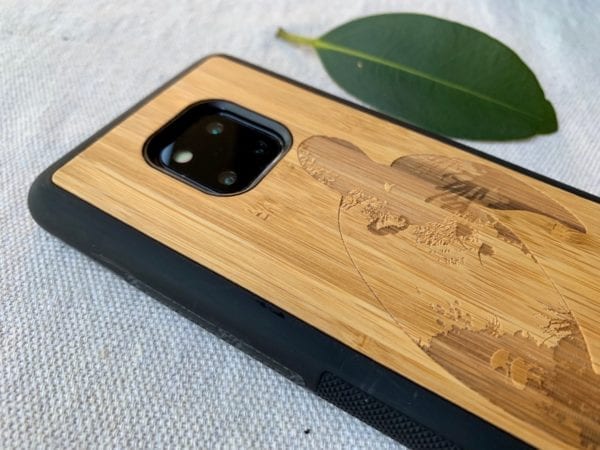 Wooden Huawei Mate 20 Pro Case with Turtle Engraving
